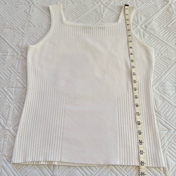 Jeanne Pierre Square Neck White Tank Top Size S - Picture 5 of 8